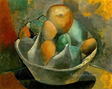 コンポティエと果物 1908 年のキュビズム パブロ・ピカソ Oil Paintings